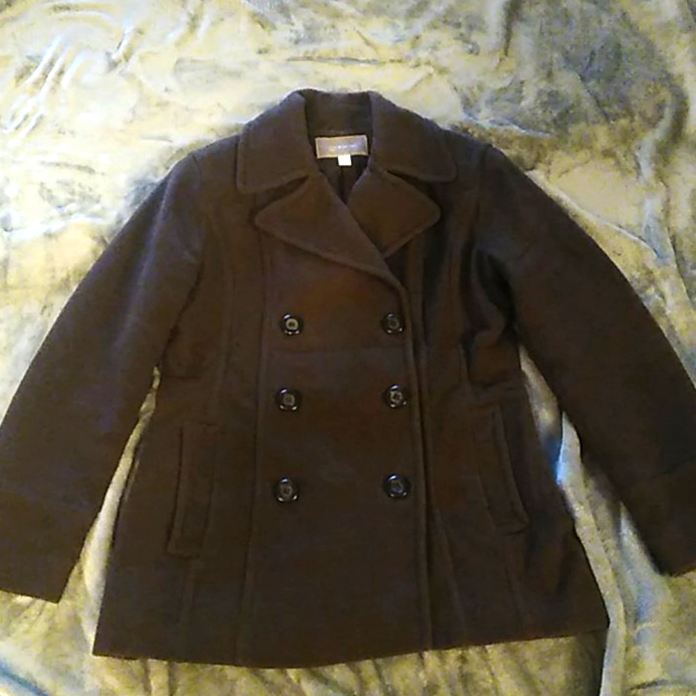 Brown wool peacoat